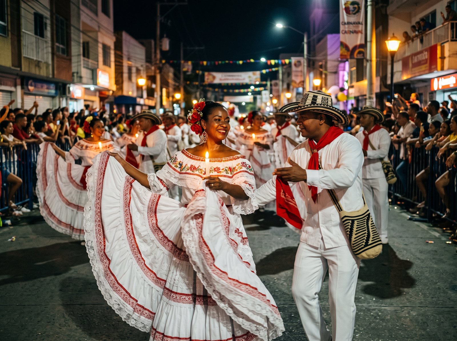 Nocturnal parade of La Guacherna in Barranquilla