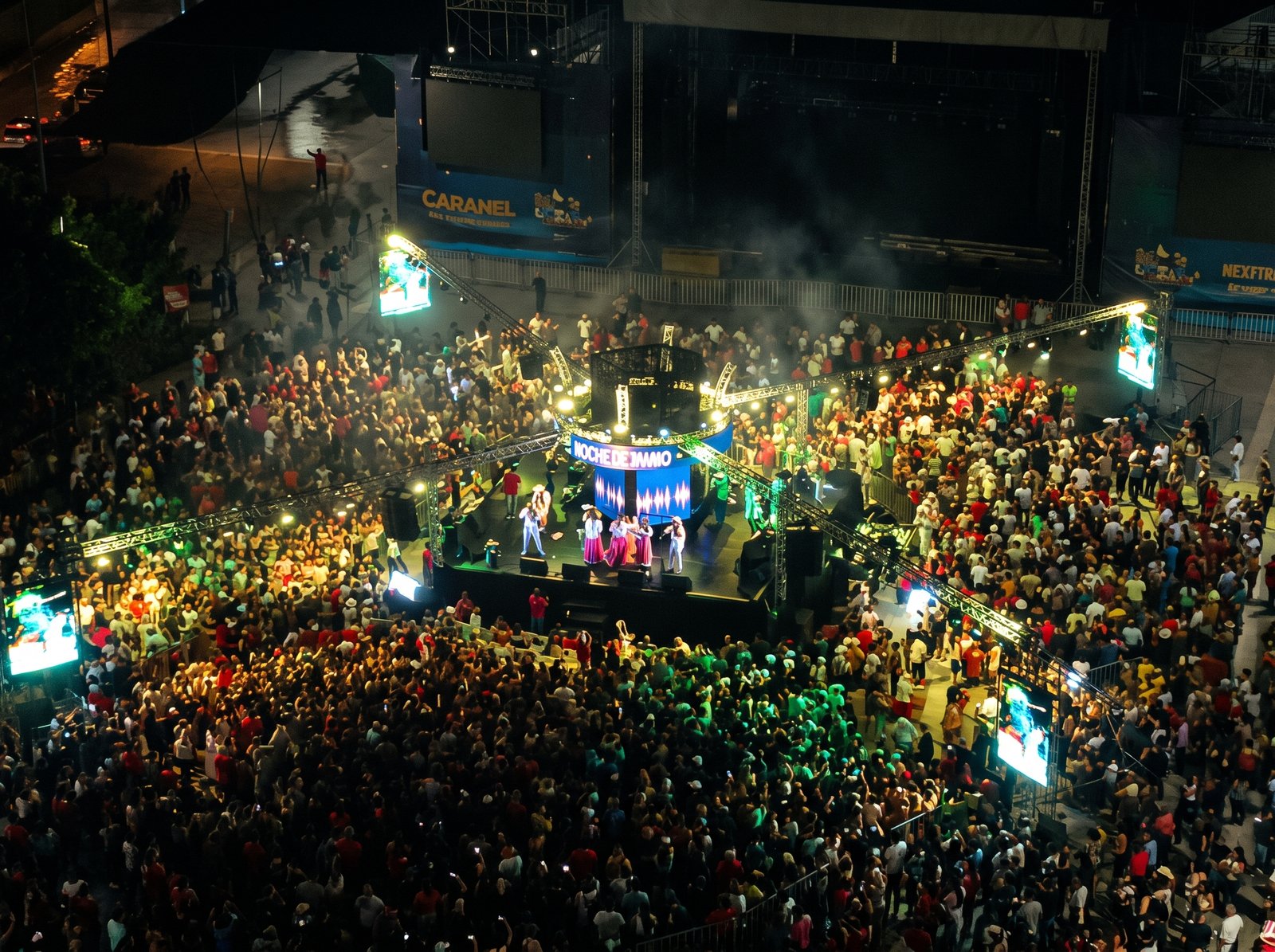 Rueda de cumbia gratuita en la Plaza de la Paz durante la Noche de Tambó